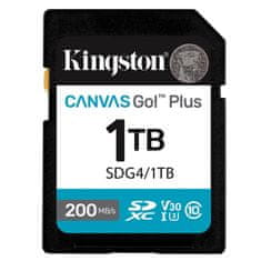 Kingston Canvas Go! Plus SD 1TB Class 10 UHS-I U3 V30 (SDG4/1TB) spominska kartica