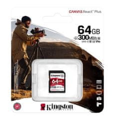 Kingston Canvas React Plus SD 64GB Class10 UHS-II (SDR2/64GB) spominska kartica