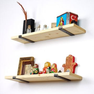 Woody Fashion Dekorativna lesena stenska polica, LAM008