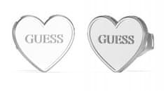 Guess Ujemajoči jekleni uhani Srce JUBE02171JWRHT/U