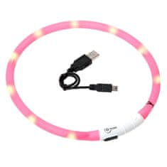 Karlie LED svetlobni ovratnik roza obseg 20-75cm