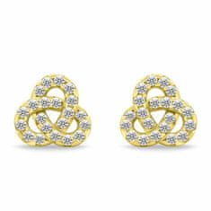 Brilio Silver Pozlačeni uhani Vozliček s kubičnim cirkonom EA1172Y