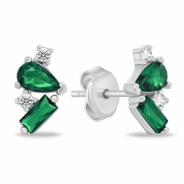 Brilio Silver Ujemajoči se srebrni uhani s cirkoni EA1170WG