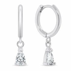 Brilio Silver Elegantni okrogli uhani s cirkoni EA1178W