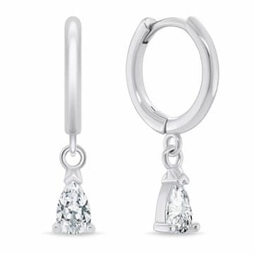 Brilio Silver Elegantni okrogli uhani s cirkoni EA1178W