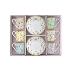 Easy Life Set skodelica za črno kavo s podstavkom 100ml Meadow Flower / 6 kos / porcelan