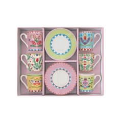 Easy Life Set skodelica za črno kavo s podstavkom Spring Folk 100ml / 6 kos / porcelan