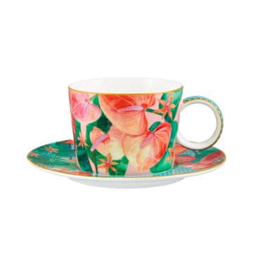 Maxwell & Williams Skodelica za čaj s podstavkom Tropicana 250ml / roza / porcelan