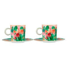 Maxwell & Williams Set skodelica za črno kavo Tropicana 100ml / 2 kos / roza / porcelan
