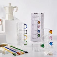 Brandani Set skodelica za črno kavo Rainbow 90ml / 4 kos / steklo