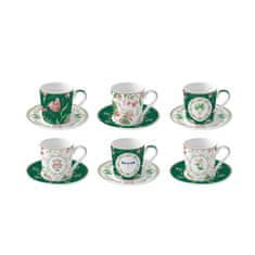 Easy Life Set skodelica za črno kavo s podstavkom Botanic Chic 100ml / 6 kos / porcelan