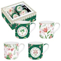 Easy Life Set lonček Botanic Chic 300ml / 4 kos / porcelan