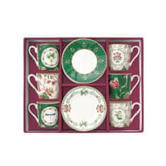 Easy Life Set skodelica za črno kavo s podstavkom Botanic Chic 100ml / 6 kos / porcelan