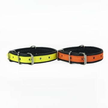 Usnjeni ovratnik s tekstilnim vložkom FLUO 45 x 2,0 cm