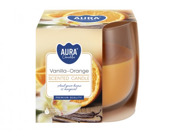 eoshop Sveča v kozarcu VANILIJA IN ORANŽNA dišeča 100g