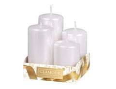 eoshop Adventne sveče GRADED kovina sijaj d4x6/7/8/9cm 4ks