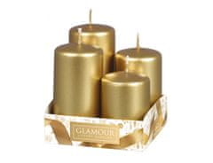eoshop Adventne sveče GRADED kovina sijaj d4x6/7/8/9cm 4ks