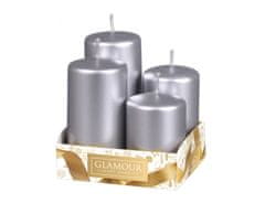 eoshop Adventne sveče GRADED kovina sijaj d4x6/7/8/9cm 4ks