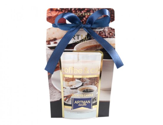 eoshop Sveča v kozarcu PIŠKOTI Kava-vanilija dišeče 130g