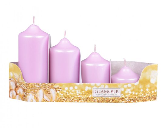 eoshop Adventne sveče GRADED mati biserov d4,5x5/7/9/11cm 4ks
