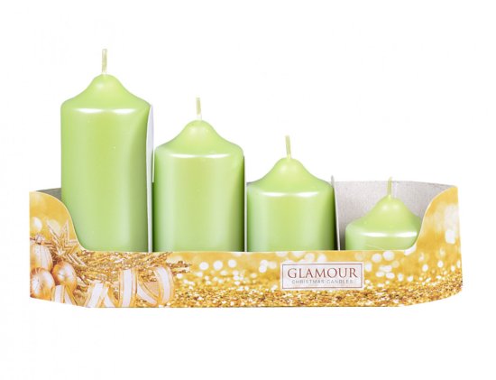eoshop Adventne sveče GRADED mati biserov d4,5x5/7/9/11cm 4ks