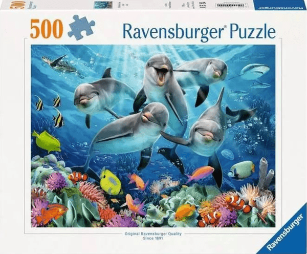   Ravensburger sestavljanka, Delfini na koralnem grebenu, 500/1