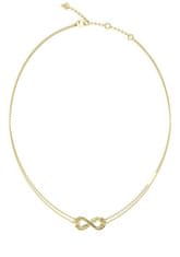 Guess Pozlačena ogrlica Guess Amore JUBN05049JWYGT/U z dvojnim srcem