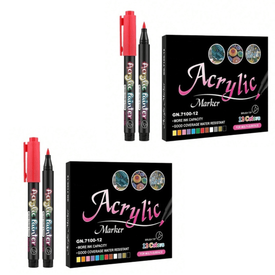 Mormark 12 delni set akrilnih markerjev | ACRYLICPENS (1 + 1 GRATIS)