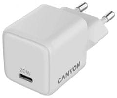 Canyon CU20C hišni polnilec, 20 W, GaN, PD, bel (CNS-CUW20C)