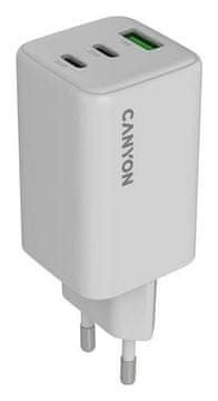 Canyon CU65ACC hišni polnilec, 65 W, GaN, PD, QC, bel (CNS-CUW65ACC)