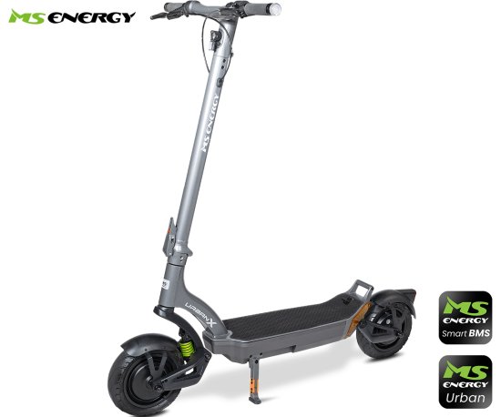 MS ENERGY ENERGY URBAN X električni skiro, 10", 2x 300W, 60km, vzmetenje, LCD zaslon, LED osvetlitev, APP, srebrn (Titanium Steel)