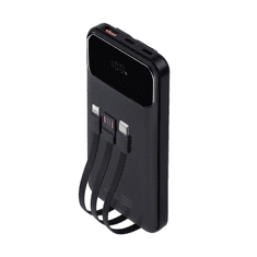 RivaCase Prenosna baterija/powerbank VA2211 10.000 mAh 22,5W, z LCD ekranom in 3x podatkovni kabli (Type-C, Lightning, USB-A) - za vse telefone in tablice