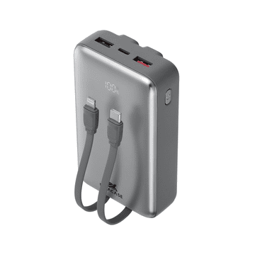 RivaCase Prenosna baterija/powerbank VA2612 20.000 mAh 30W, z LCD ekranom in 2x podatkovni kabel (Type-C, Lightning) - za vse telefone in tablice