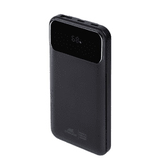 RivaCase Prenosna baterija/powerbank VA2211 10.000 mAh 22,5W, z LCD ekranom in 3x podatkovni kabli (Type-C, Lightning, USB-A) - za vse telefone in tablice