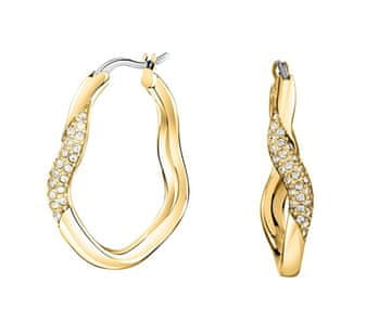 Morellato Pozlačeni valoviti uhani s kristali Design SAYP08