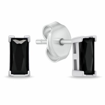 Brilio Silver Srebrni uhani s črnim kubičnim cirkonom EA1176WBC