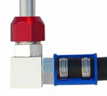 shumee ALUMINIJASTI PRIKLJUČEK ZA CEV MAGNETI MARELLI Z GUMIJASTO CEVJO 90 STOPINJ 5/16"" CEV #6