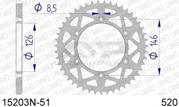 shumee AFAM ZADNJI POGONSKI ZOBNIK MOTO ALUMINIJ ANODIZIRANI SREBRN