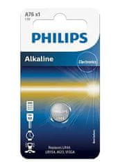shumee PHILIPS BATERIJE A76 1,5 V (LR44/LR1154) ALKALNE, BLISTER, 1 KOS. (CENA NA KOS./PRODAJA V KOMPLETIH PO 10 KOSOV.)