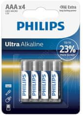 shumee PHILIPS AAA ULTRA ALKALNE BATERIJE LR03 V BLISTERJU, 4 KOSOV.
