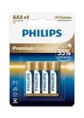 shumee PHILIPS AAA BATERIJE PREMIUM ALKALNE LR03 V BLISTERJU, 4 KOSOV.
