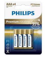 shumee PHILIPS AAA BATERIJE PREMIUM ALKALNE LR03 V BLISTERJU, 4 KOSOV.