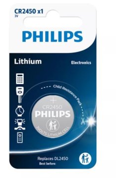 shumee PHILIPS BATERIJE CR2450 3,0 V (24,5 x 5,0) LITIJEVE V BLISTERJU, 1 KOS. (CENA NA KOS/PRODAJA V KOLIČINAH PO 10 KOSOV)