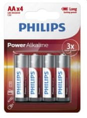 shumee PHILIPS AA ALKALNE BATERIJE LR6 V BLISTERJU, 4 KOSOV.