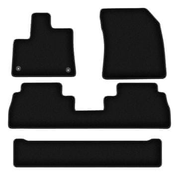 shumee Osnovne črne velur preproge za: Peugeot Rifter 7 sedežev (2018-)
