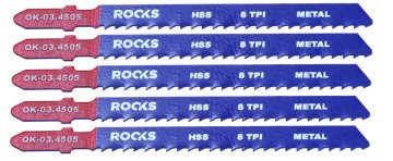 shumee ROOKS HSS REZILO ZA VBOJNO ŽAGO, TIP T, KOVINA IN KOMPOZIT, 8 TPI X 100 MM, KOMPLET 5 KOSOV