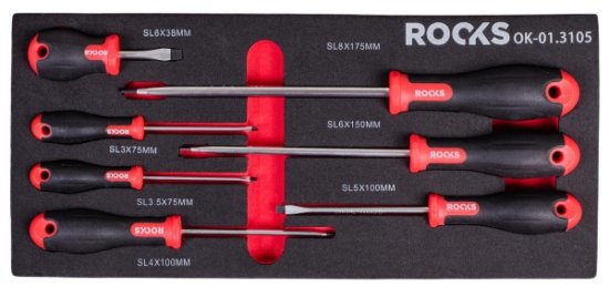 shumee ROOKS KOMPLET IZVIJAČEV Z PLOŠČATO GLAVO, 7 DELNI