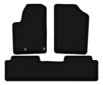 shumee Osnovne črne velur preproge za: Citroen Berlingo I kombivan, Multispace (1996-2010)