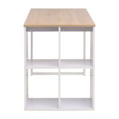 Vidaxl Pisalna miza 120x60x75 cm barva hrasta in bela