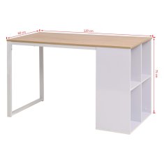 Vidaxl Pisalna miza 120x60x75 cm barva hrasta in bela